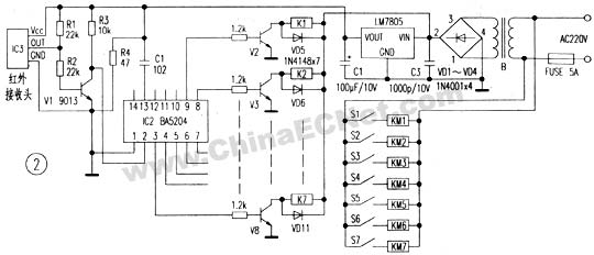 工厂行车遥控器-其他光电实用电路图-电子产品世界