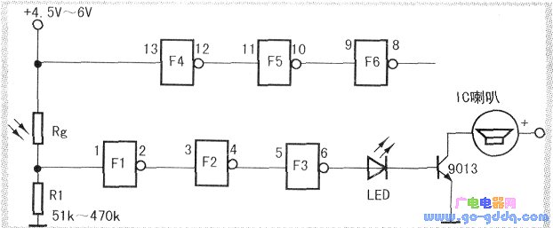 光线变化提醒实验电路