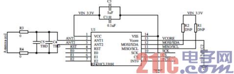 圖5 RF430CL330H 基本參考電路