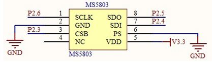 圖4 MS5803-02BA接口電路