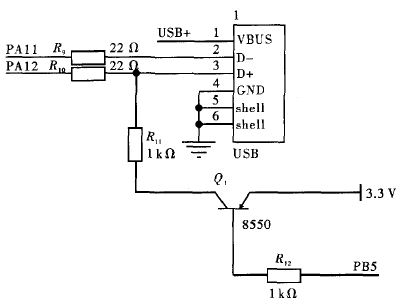 圖4 USB接口電路圖