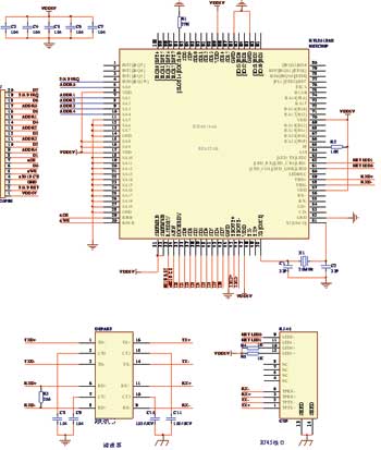 以太網(wǎng)芯片RTL8019AS外圍電路原理圖