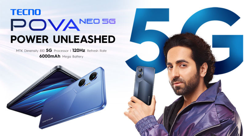 傳音 Tecno Pova Neo 5G 在印度發布：搭載天璣 810 芯片、 6000mAh 電池