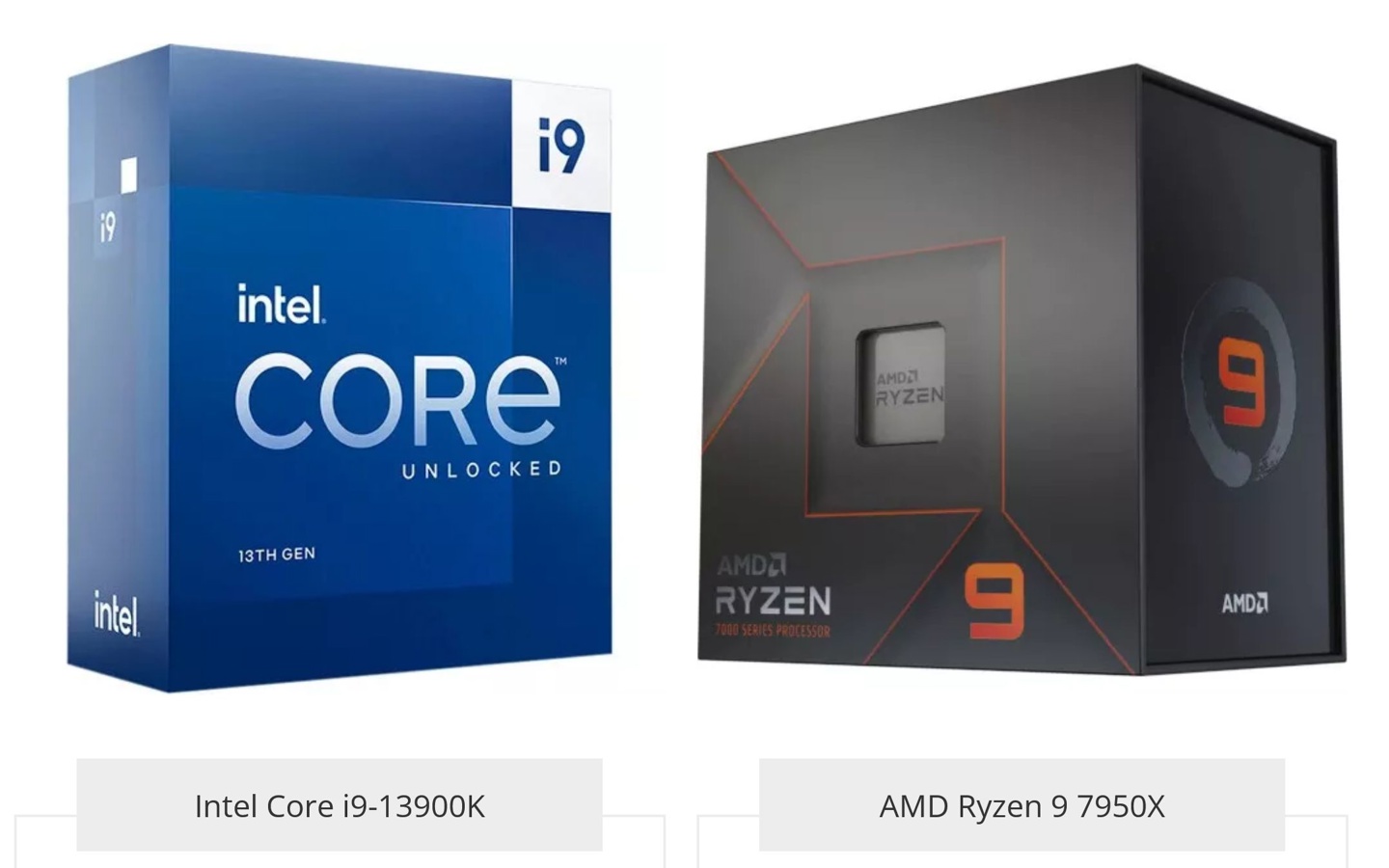 英特尔酷睿 i9-13900K 和 AMD Ryzen 9 7950X 旗舰处理器性能对比
