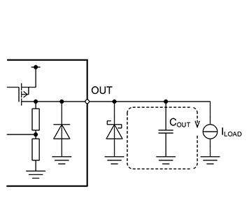 图6. 输出引脚的反向电压保护
