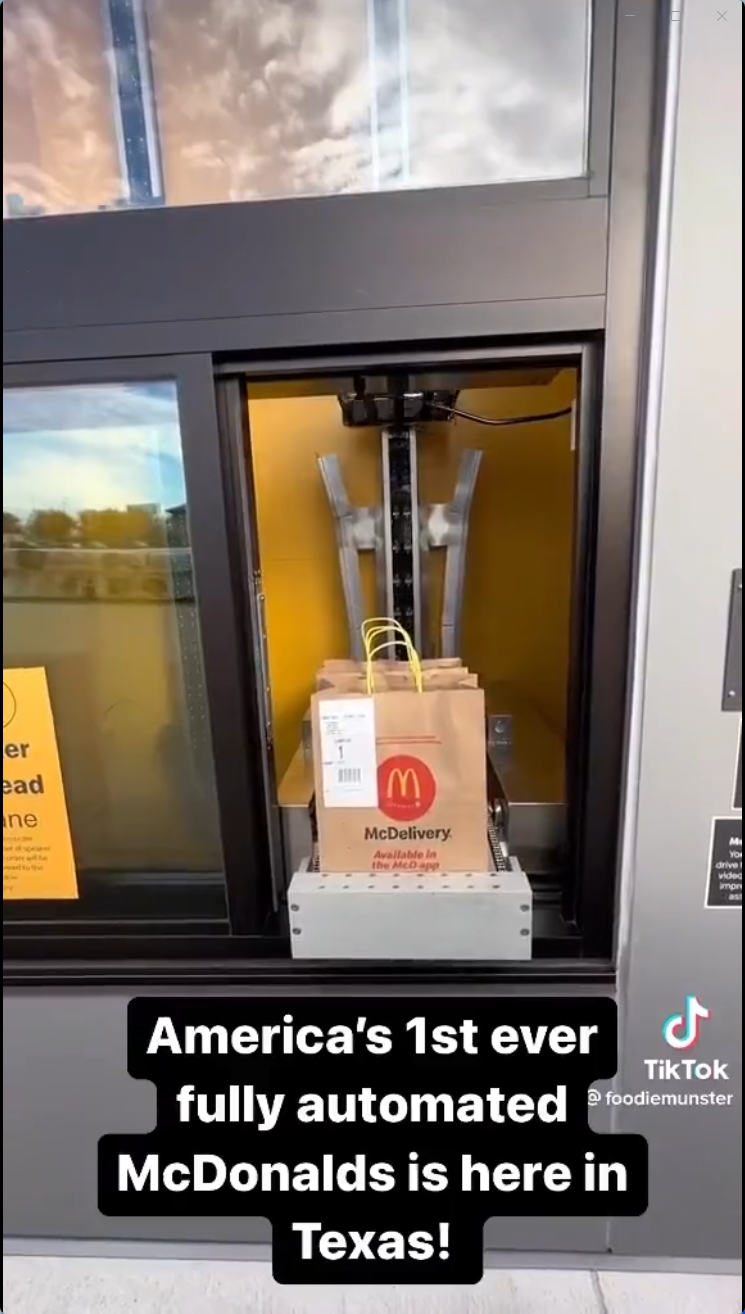 麥當勞美國首家無人全自動餐廳在得克薩斯州開業