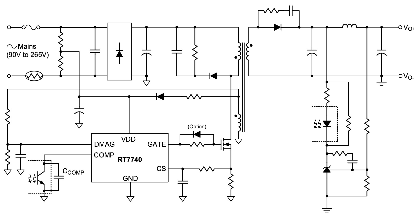 基于Richtek立錡RT7740GA的18W传统电源适配器方案