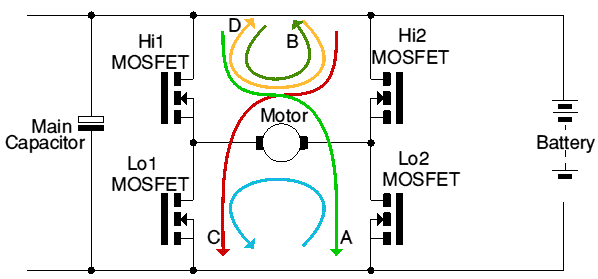 「电路分析」PWM速度控制7：MOSFET全桥开关