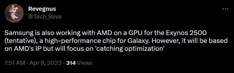 消息称三星 Exynos 2500 芯片秘密开发中，自研 GPU 将基于 AMD 技术