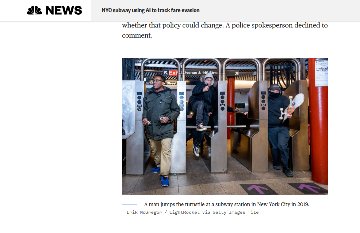 因逃票者过多，纽约开始使用 AI 技术跟踪“不想付钱”的地铁乘客