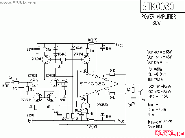 stk0080功放電路圖紙原理圖