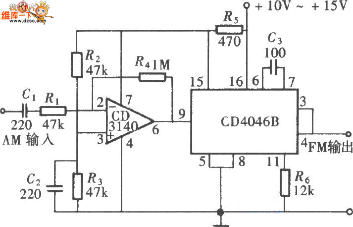 cd4046的调频信号发生器电路图调频信号产生
