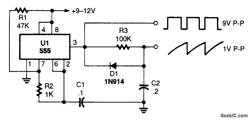 锯齿波发生器信号产生电路图