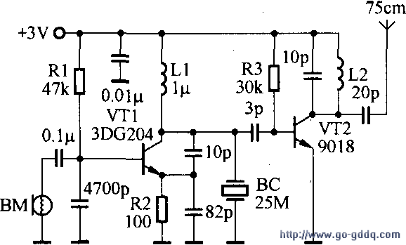 調頻式無線話筒製作-其他電源電路圖-電子產品世界