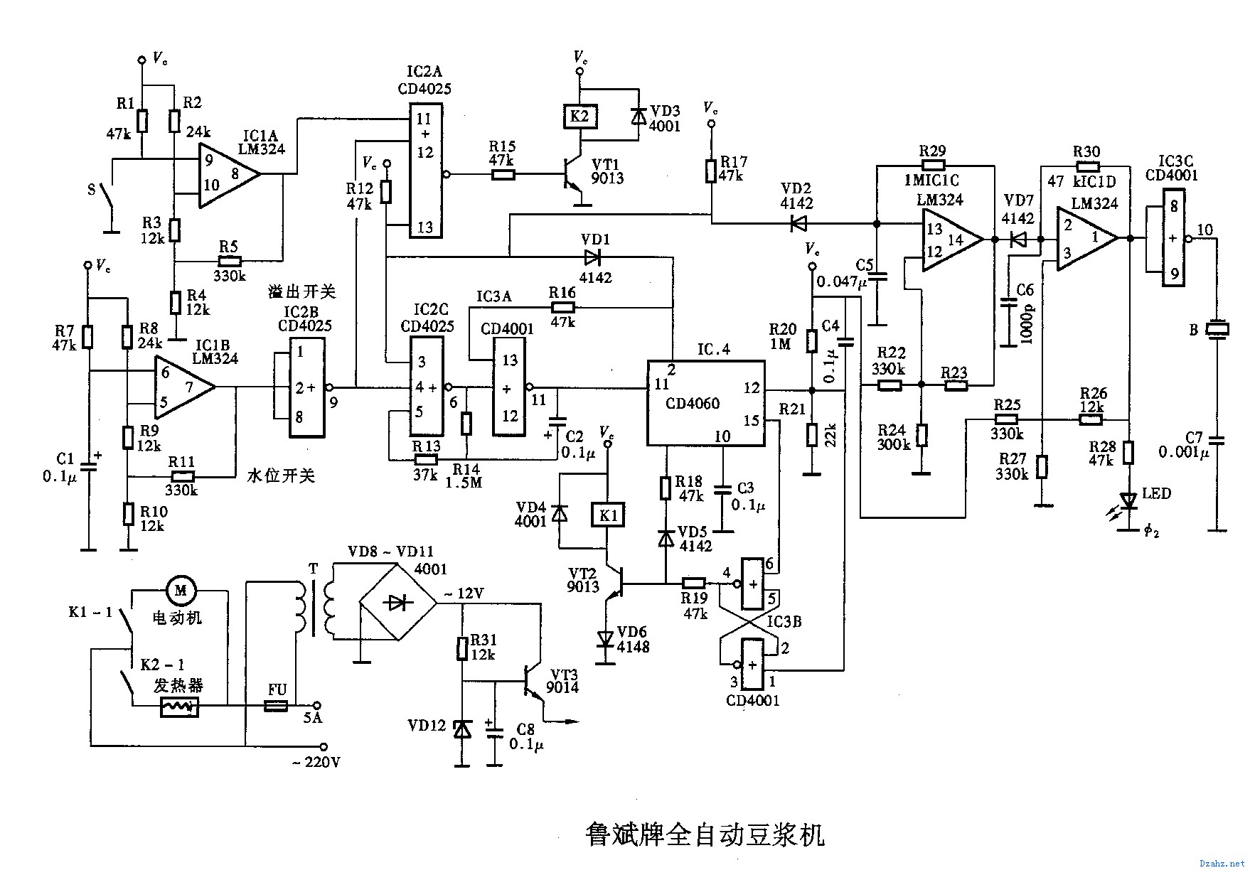 榨汁机工作原理电路图图片