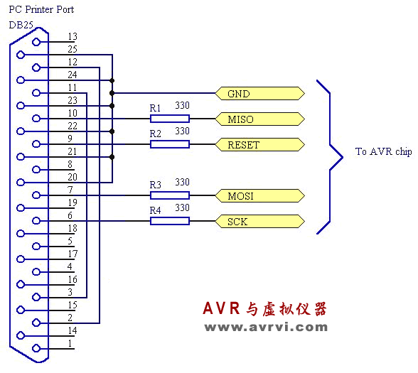 25针并口接线图图片