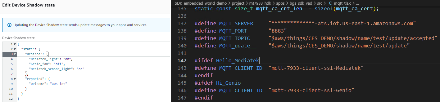 MQTT Server 端（AWS）與 Clinet端（Genio 130）功能設(shè)定范例