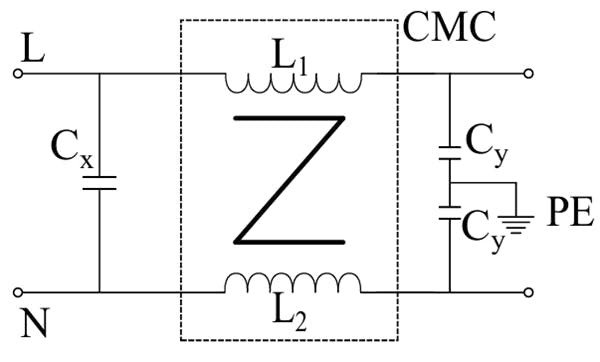 单级 EMI 滤波器